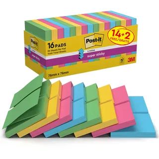 Post-it Super Sticky Z-Notes, 76 x 76 mm farbig
