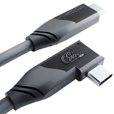 KabelDirekt – gewinkeltes USB C Kabel All-in-One, USB 3.2 Gen 2x2 – 1 m (überträgt Daten/Video mit 20Gbit/s, lädt mit 240W dank PD3.1, funktioniert als Datenkabel/Ladekabel/Monitorkabel, Schwarz)