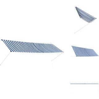 vidaXL Einziehbare Markise 400 x 150 cm Blau und Weiß - Markisen - Blau