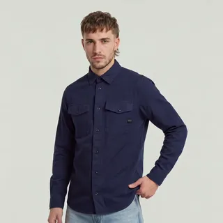 G-Star Marine Slim Langarmhemd Blau S