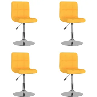 vidaXL Esszimmerstuhl Drehbar Gelb Polyester 4er Set