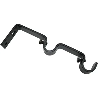 GARDINIA Doppelträger Memphis Ø 16 mm, schwarz, 2-er Pack