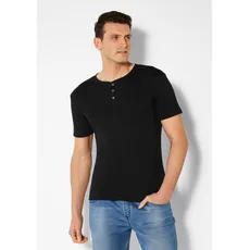H.I.S T-Shirt, mit aufwendiger Knopfleiste perfekt als Unterziehshirt, schwarz