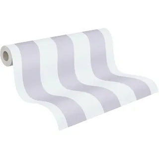 A.S. Création Streifentapete Little Love Tapete gestreift PVC-freie Vliestapete grau weiß seidenmatt glatt 381484