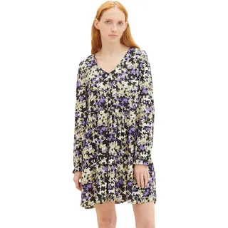 TOM TAILOR Denim Damen Kleid mit Volant & V-Ausschnitt