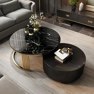 Beistell Couch Tisch Rund Tische Runde Sofa Metall Glas Designer Luxus design