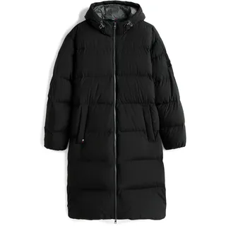 Tommy Hilfiger Steppmantel TOMMY HILFIGER "DOWN PARKA", Herren, Gr. M, schwarz, Web, Obermaterial: 100% Polyester, regular fit ca. Mitte Knie, Mäntel Steppmantel, regular fit, Wintermantel, mit fester Kapuze, 2-Wege-Reißverschluss
