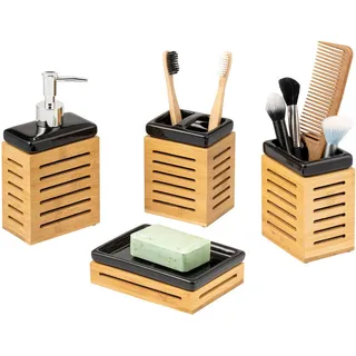 bremermann Badezimmer-Set Badaccessoire-Set Schwarz
