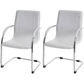 MCW Konferenzstuhl Weiß 2er-Set , Kunststoff , 56x93x56 cm , Esszimmer, Stühle, Schwingstühle
