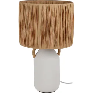 H&S Decoration Tischlampe Keramik Beige