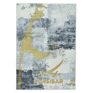 Sansibar Rantum Beach SA-028 Outdoor-Teppich 130 x 190 cm Grau/Mehrfarbig