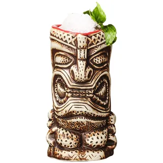 Tiki Becher -Tiki Mugs,Tiki-Gläser für Cocktails,Hawaii Tiki Cup,Keramik Cocktailbecher,Hawaii Cocktailgläser,Cocktail-Getränkebecher,niedliche,exotische Cocktailgläser,Und Party-Deko (Stil 3)