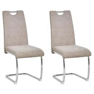 SHIITO 2 Esszimmerstühle im modernen Stil, Modell Marc, Elegantes Set, ergonomischer Sitz und Metallbeine, aus Nerz-Gewebe