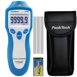 Peaktech P 2790 Drehzahlmessgerät/Tachometer, mit AA8Laser 2bis 100 RPM,berührungslos