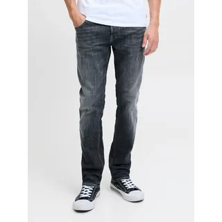 Slim-fit-Jeans JACK & JONES "JJIGLENN JJCOLE AM 48X 50SPS", Herren, Gr. 28, Länge 32, blau (blau, denim), Denim/Jeans, Obermaterial: 85% Baumwolle, 13% Polyester, 2% Elasthan, Abriebeffekte, slim fit knöchellang, Jeans Slim-fit-Jeans