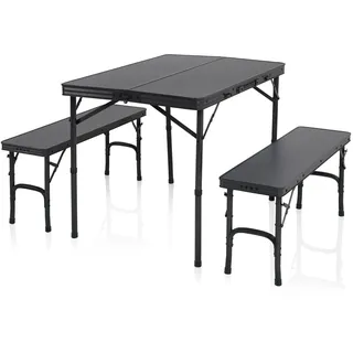 Picknicktisch-SET mit 2 Bänken klappbar aus Aluminium für 4 Personen |