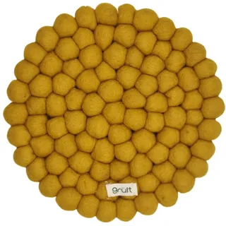Grült Home Topfuntersetzer - Filz untersetzer für Tassen, Töpfe, Pfannen und Tassen handgefilzt in Nepal (Gelb, Circle 20 cm)