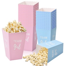 50 Stück Popcorn Boxen Klein, Blau Rosa Popcorn Snacks Süßigkeiten Behälter, 11,5x7x5 cm Popcorn Tüten Pappe, Popcorn Eimer, Popcorn-Kartons für Geburtstagsfeier Kinoabende Familienfeier