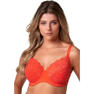 After Eden D-cup & up Bügel-BH "LOIS" verstellbare Träger, mit Schale, mit Bügel, mit Spitze, feminin, orange