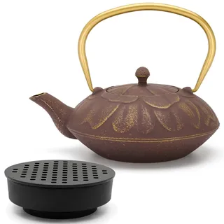 Bredemeijer Gusseisen Teekanne 1,3 L flache Asia Gusskanne lila Teeset Kanne & Guss-S