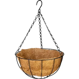 Aufhänger Strend Pro, Halter für Blumentopf, Stahl/Kokos, hängend, mit Kette und Haken, 25 cm
