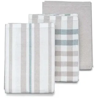 KELA PASADO Geschirrtuch Set 3-teilig Baumwolle 65x45 cm – Küchentücher Grau, saugfähige Geschirrtücher Baumwolle, Küchentextilien für Küche & Haushalt