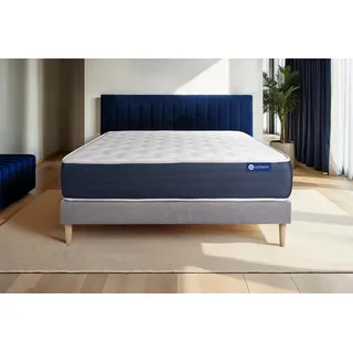 Actiflex sleep matratze 140x220cm + Bettgestell mit lattenrost - Dicke : 22cm - Taschenfederkern und Memory-schaum - H3 - Grau