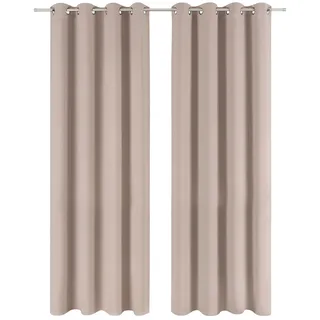 Blumtal Verdunklungsvorhänge Emelie 140/245 cm,2er-Set, mit Hitze- und Kälteschutz,Taupe - Kunststoff - Rechteckig - 140x245 cm - Oeko-Tex® Standard 100 - Heimtextilien, Vorhänge, Fertigvorhänge, Verdunkelungsvorhänge