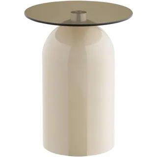 Mid.you Beistelltisch , Beige , Metall , Uni , rund , zylindrisch , 40x52x40 cm , Wohnzimmer, Wohnzimmertische, Beistelltische, Beistelltische Metall
