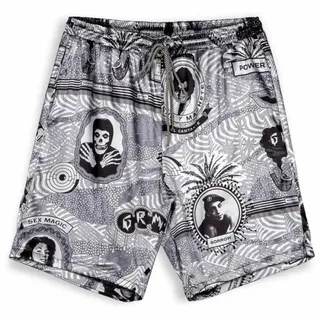 Grimey Supastar Satin Kurze Hose - Black - 2XL