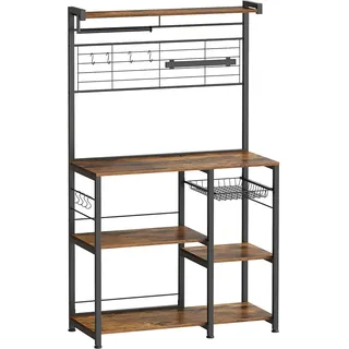 Songmics Küchenregal KKS026B01 mit Küchenrollenhalter Braun-Schwarz