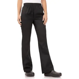 Chef Works Womens Basic Baggy Chefs Hose, Schwarz, L / Lrg / Large, Bundweite: 38-40 inch / 97-102 cm, Polycotton, Womens Chefs Baggy Pants, B223-L