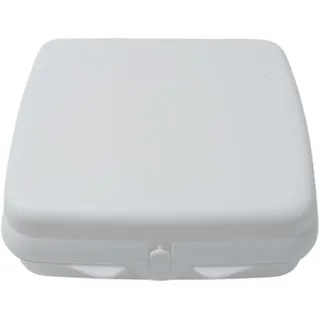 Tupperware Original Sandwich-Box Weiß – Quadratische Brotdose mit Scharnier & Verriegelung – BPA-freie Lunchbox für Sandwiches, Snacks, Schule & Büro