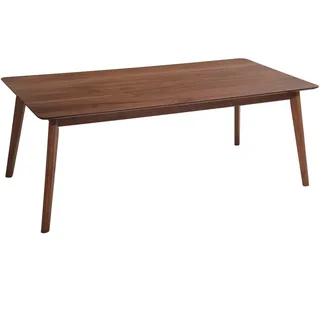 BELIANI Esstisch Dunkle Walnuss MDF-Platte 200 x 100 cm mit Holzbeinen Rechteckig Holzoptik Retro Küche Wohnküche - Braun