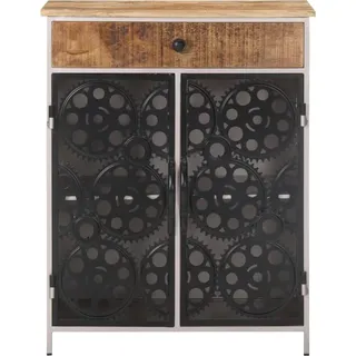 vidaXL Sideboard 60x35x75 cm Raues Mangoholz & Eisen - Braun