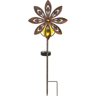 Ambia Garden Solarleuchte , Rostfarben , Metall, Kunststoff, Glas , 9x50x20 cm , mit Schalter , Dekoration, Gartendeko