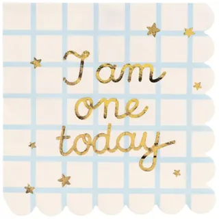 Servietten "I am one today" 12Stk./33x33cm | Blau