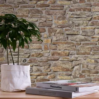 A.S. Création Vliestapete Bricks & Stones 10 m x 0,32 m 388151 Beige/Gelb