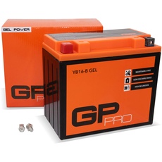 GP-PRO GB16-B 12V 17Ah GEL-Batterie (Kompatibel mit YB16-B / 51912) (Wartungsfrei & Versiegelt) Akkumulator Motorrad Motorradbatterie für u.a. Harley Davidson