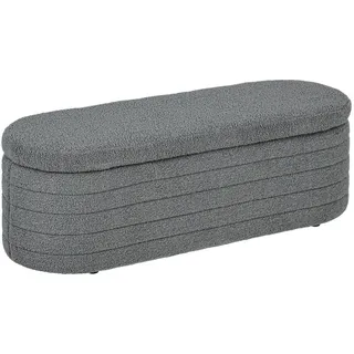 Homcom Sitzbank mit Stauraum Teddy-Vlies-Optik, Bettbank mit Holzbeine, für Schlafzimmer, 116 x 41 x 40,5 cm, Hellgrau