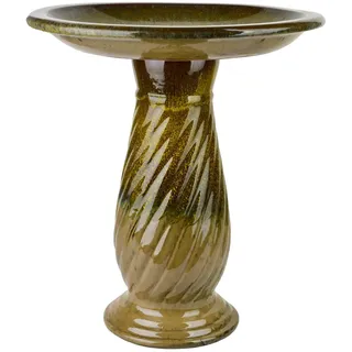 Mondex Vogeltränke Madie braun 53/53/63 cm Keramik , Braun , 53x63x53 cm , Dekoration, Gartendeko