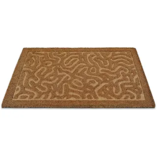 WECON HOME Fußmatte »Desert Doodle« rechteckig 14 mm Höhe Kokos, pflegeleicht, rutschfest, abstraktes Design, Schmutzfangmatte, beige