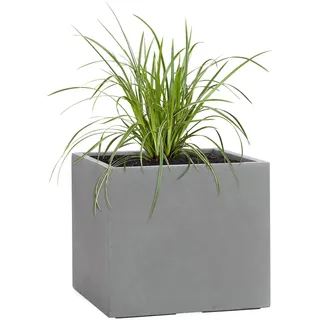Pflanzwerk® Pflanzkübel Cube Grau 45x55x55cm *Frostbeständiger Blumenkübel* *UV-Schutz* *Qualitätsware*