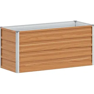 vidaXL Hochbeet Hellbraun 100 x 40 x 45 cm Verzinkter Stahl - Braun