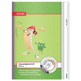 ROTH Hausaufgabenheft Kompass 4. Klasse liniert DIN A5 ohne Rand, 52 Blatt