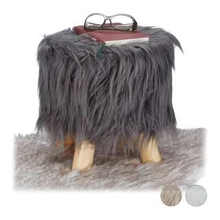 Relaxdays Hocker Polyester 31 x 31 x 31 cm Grau