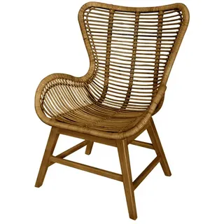SIT Möbel Sessel T-RATTAN ARMCHAIR Rattan 70 x 95 x 0 cm Beige mit Teakholzgestell