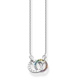 Thomas Sabo Kette Together mit zwei Ringen Silber geschwärzt Recyceltes 925 Silber