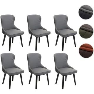 6er-Set Esszimmerstuhl HWC-M60, Polsterstuhl Küchenstuhl Lehnstuhl Stuhl, Stoff/Textil Massiv-Holz ~