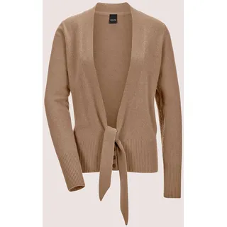 Strickjacke MADELEINE "Strickjacke Kaschmirstrickjacke mit V-Ausschnitt", Damen, Gr. 36/38, beige (caramel), Obermaterial: 100% Kaschmir WS., Modern, normal, V-Ausschnitt, Strickjacken Strickjacke